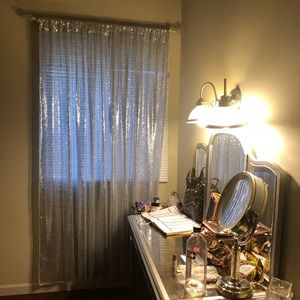 Like New Silver Sequin Curtain
